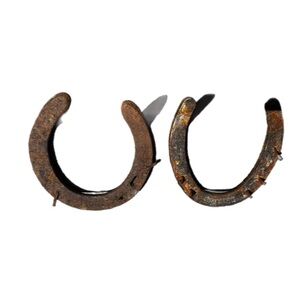 Vintage St. Croix Forge & Unbranded Rusty Horseshoes Hang for Luck!